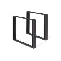 Lot de 2 pieds de table carrés phoenix noir 75 cm