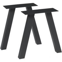 [en.casa] - Lot de 2 pieds de table Heustreu acier 40 x 40 cm noir