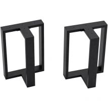 [en.casa] - Lot de 2 pieds de table Ashby acier 42 x 30 x 20 cm noir