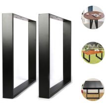 Dazhom - Lot de 2 pieds de table,cadre table en métal ,pour industriel, Table à manger, bureau, table basse, banc diy, montage facile,60728 cm,noir