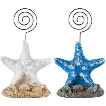 Lot de 2 pinces à notes délicates en forme d'étoile de mer, style méditerranéen, pour bureau, ornement