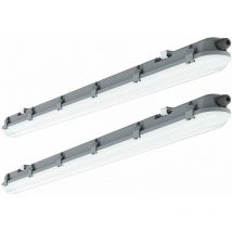 Etc-shop - Lot de 2 plafonniers led longueur 120cm 4000 Kelvin, 4320 lumens Luminaire humide et humide adapté au garage, cave, atelier, hall,