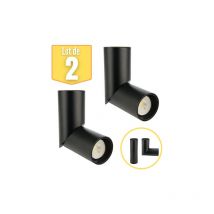 Horoz Electric - Lot de 2 Plafonniers spots tubes GU10 IP20 Noir