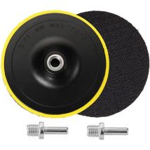 Lot de 2 Plateaux de Ponçage 125mm Disques Abrasifs Assiette de Ponçage avec Filetage M14 Fermeture Auto-agrippante Plaque