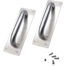 Lot de 2 poignées de porte coulissantes, poignées de porte en acier inoxydable, portes coulissantes, poignées de porte avec plaque métallique (200 x