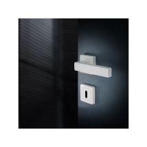 Lot de 2 poignées chai blanc mat+ 2 rosaces clé blanc mat AYR