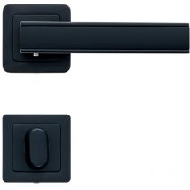 Lot de 2 poignées chai noir mat+ 2 rosaces condamnation noir mat AYR