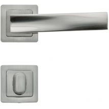 AYR - Lot de 2 poignées elice nickel satiné + 2 rosaces condamnation nickel satiné