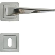Lot de 2 poignées maxim nickel satiné + 2 rosaces clé nickel satiné AYR