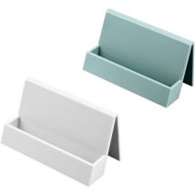 Lot de 2 porte-cartes de visite modernes en plastique pour bureau, présentoir pour cartes de visite, pour femmes et hommes