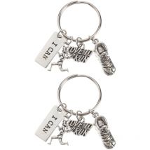 Feiyue - Lot de 2 porte-clés de snowboard i Can Keyring Snowboarding Team Gift