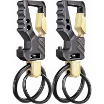Lot de 2 porte-clés edc, porte-clés, décapsuleur, porte-clés de voiture, porte-clés tactique, mousqueton avec clip, porte-clés pour homme et femme,