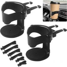 Lot de 2 porte-gobelets pour grille d'aération de voiture, porte-gobelet pour voiture, support de grille d'aération réglable universel, support de