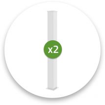 Casanoov - Lot de 2 poteaux eifel 15x15 en alu H.190cm - Blanc mat