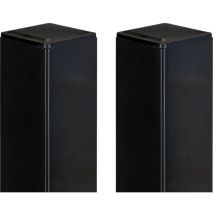 Casanoov - Lot de 2 poteaux en fer dario 8x8cm H.190cm Noir Mat