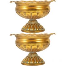 Feiyue - Lot de 2 pots de fleurs en métal pour urne vintage, élégant, pour centre de table de mariage