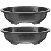Lot de 2 pots de formation pour bonsaï, pot de jardinage, pot de culture pour plantes, conteneur ovale pour plantes