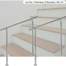 Le Poisson Qui Jardine - Lot de 2 : Rampes D'Escalier Sur Pieds 80 cm En Acier Inoxydable - Acier