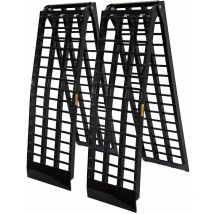 Helloshop26 - Lot de 2 rampes de chargement multi-usage pliante aluminium rail collision 274 cm jusqu'a 800 kg