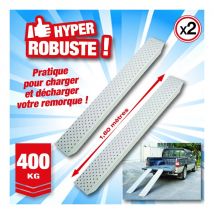 Lot de 2 rampes de chargement en acier galvanisé supporte 400 kg - longueur 1,6 m