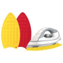 Tuserxln - Lot de 2 repose-fer en silicone multifonction résistant à la chaleur pour planche à repasser, fers plats, fers à friser (rouge + jaune)