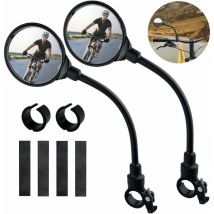 Lot de 2 Rétroviseurs Vélo pour Guidon, Rétro Velo Guidon Retroviseur Réglables à 360 °, Rétroviseur Trotinette électrique, Lunette Retroviseur pour