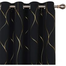 Lot de 2 rideaux à œillets pour fenêtre de cuisine, occultants et thermiques, design moderne, isolants