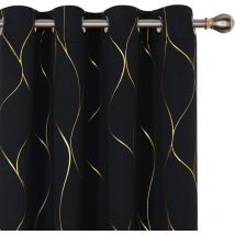 Lot de 2 rideaux à œillets pour fenêtre de cuisine, occultants et thermiques, design moderne, isolants