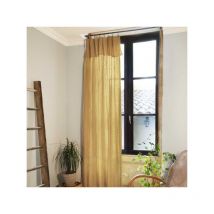 Lot de 2 Rideaux ajustables + 8 anneaux pince gaze de coton luxe 140 x 300 cm Gaia Safran