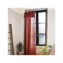 Lot de 2 Rideaux ajustables + 8 anneaux pince gaze de coton luxe 140 x 300 cm Gaia Terracotta