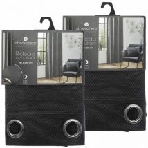 Toilinux - Lot de 2 Rideaux de salon occultants 8 œillets modèle Otto