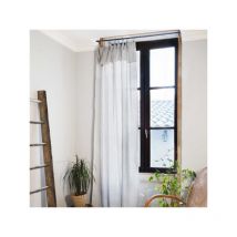 Lot de 2 rideaux gaze de coton 140x300 cm Gris clair