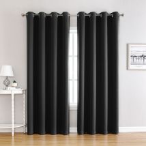 Lot de 2 Rideaux Occultants 140 x 240 cm Noir