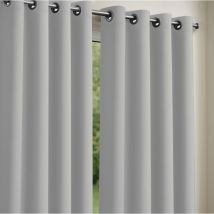 Lot De 2 Rideaux Obscurcissants 135 X 240 Cm Gris Perle