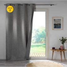 Cdaffaires - Lot De 2 Rideaux Occultant 140 X 260 Cm Crépuscule Gris