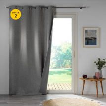 Lot de 2 rideaux occultant 140 x 260 cm Crépuscule Gris