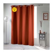 Lot de 2 rideaux occultant a oeillets 135 x 240 cm uni Terracotta