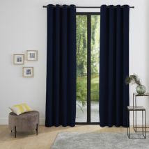 Univers Decor - Lot de 2 rideaux occultant phonique et thermique doublé polaire 'Arctique' Bleu Nuit