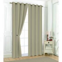 Lot de 2 rideaux occultants 140 x 240 cm Taupe