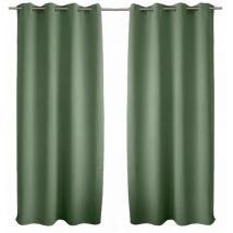 Lot de 2 Rideaux occultants Basic à 8 œillets