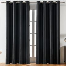 Lot de 2 rideaux occultants simples pour chambre à coucher, salon, rideaux à œillets isolés verticaux