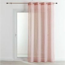 Lot de 2 Rideaux à Oeillets – Panneau « effet lin » - 140 x 260cm - Rose.