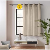 Lot de 2 rideaux petite hauteur 135 x 180 cm coton/polyester recyclé Twily Beige
