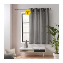 Lot de 2 rideaux petite hauteur 135 x 180 cm coton/polyester recyclé Twily Gris