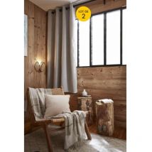 Intex Deco - Lot de 2 rideaux petite hauteur 140 x 180 cm occultant doublé polaire Bjorn Beige