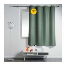 Lot de 2 rideaux spécial petites fenêtres 140 x 180 cm Essentiel Kaki
