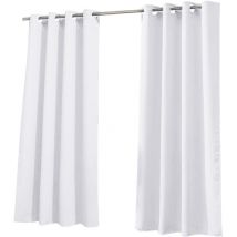 Lot de 2 Rideaux Thermiques Rideaux Occultant pour Salon et Chambre Blanc 140x240 cm - Aqrau