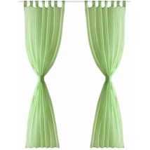 Lot de 2 rideaux transparent pomme vert 140 x 225 cm décoration fenêtres