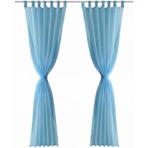 Lot de 2 rideaux transparent turquoise 140 x 245 cmdécoration fenêtres
