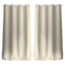 Lot de 2 Rideaux uni avec œillets